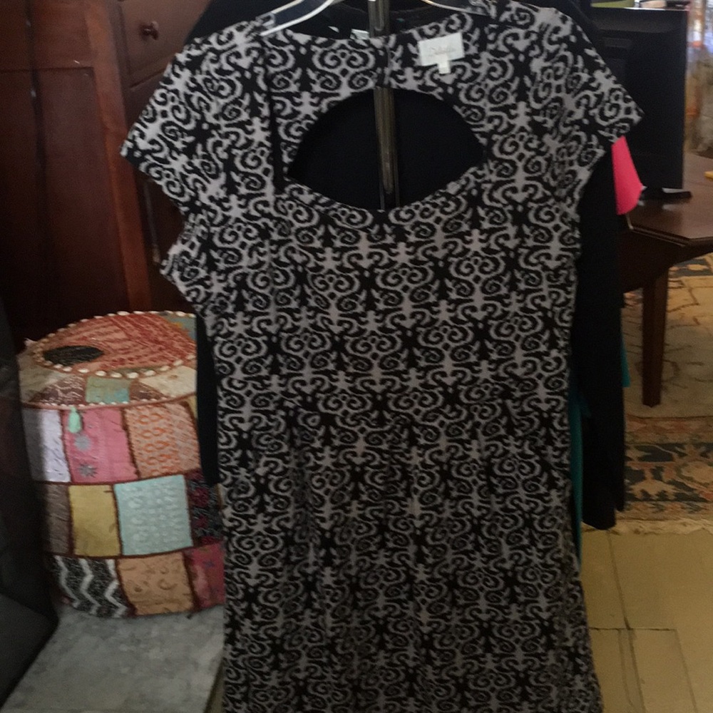 Black and gray flannel dress